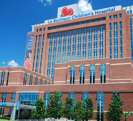 Outside the Le Bonheur hospital