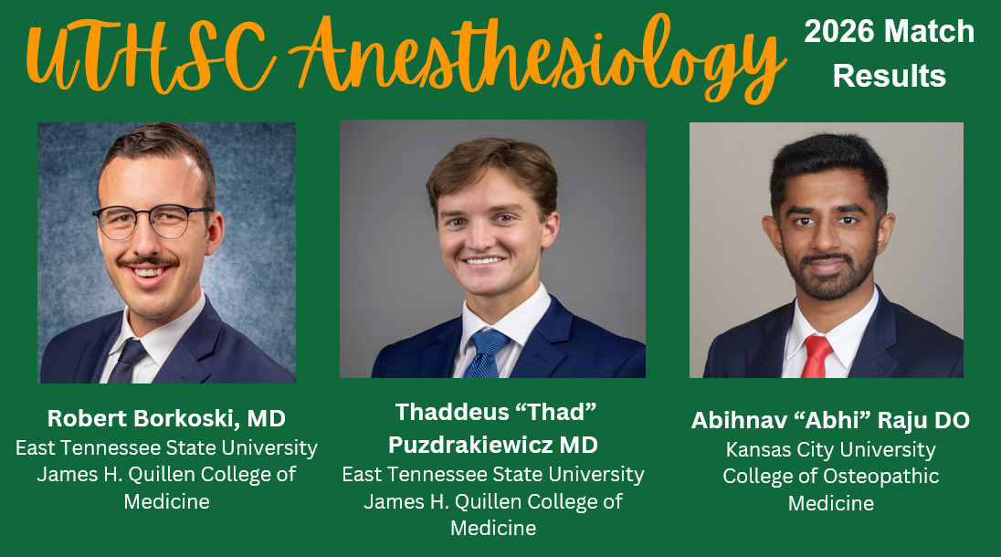 Anesthesiology 2026 matches: Robert Borkoski, Thaddeus Puzdrakiewicz, and Abihnav Raju