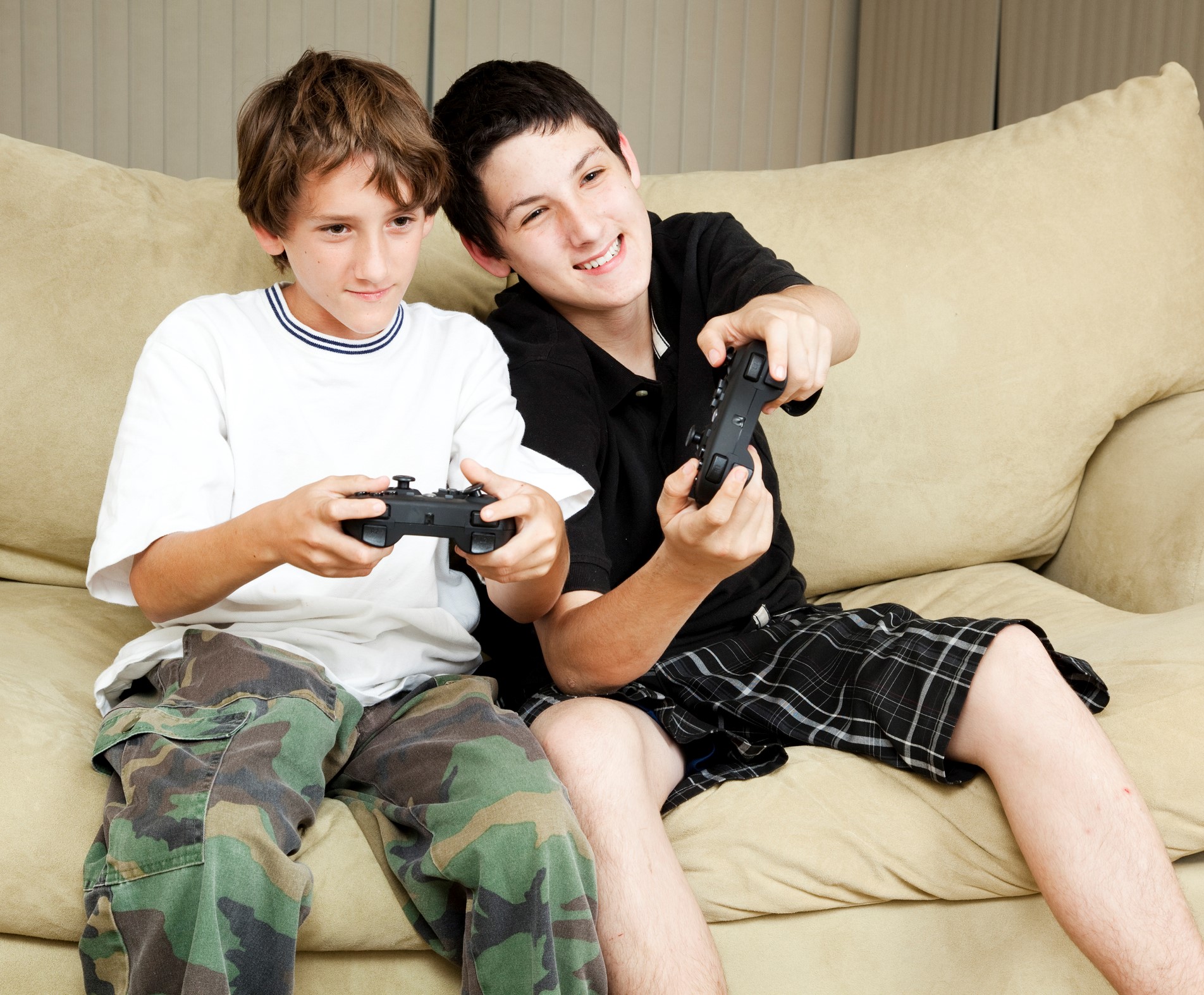 boys playing video games