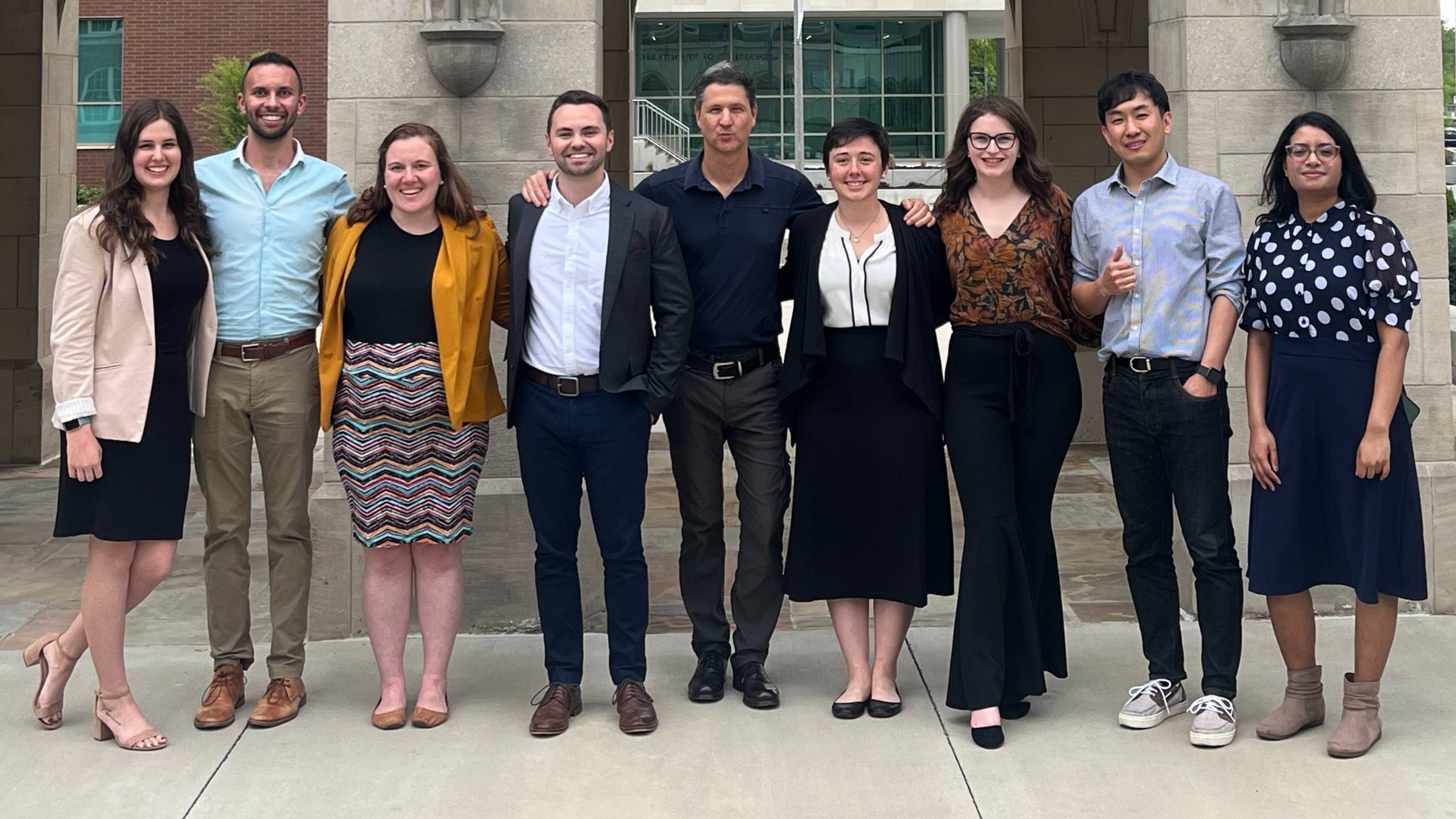 PhD in Speech and Hearing Science students group photo with Dr. Tim Saltuklaroglu