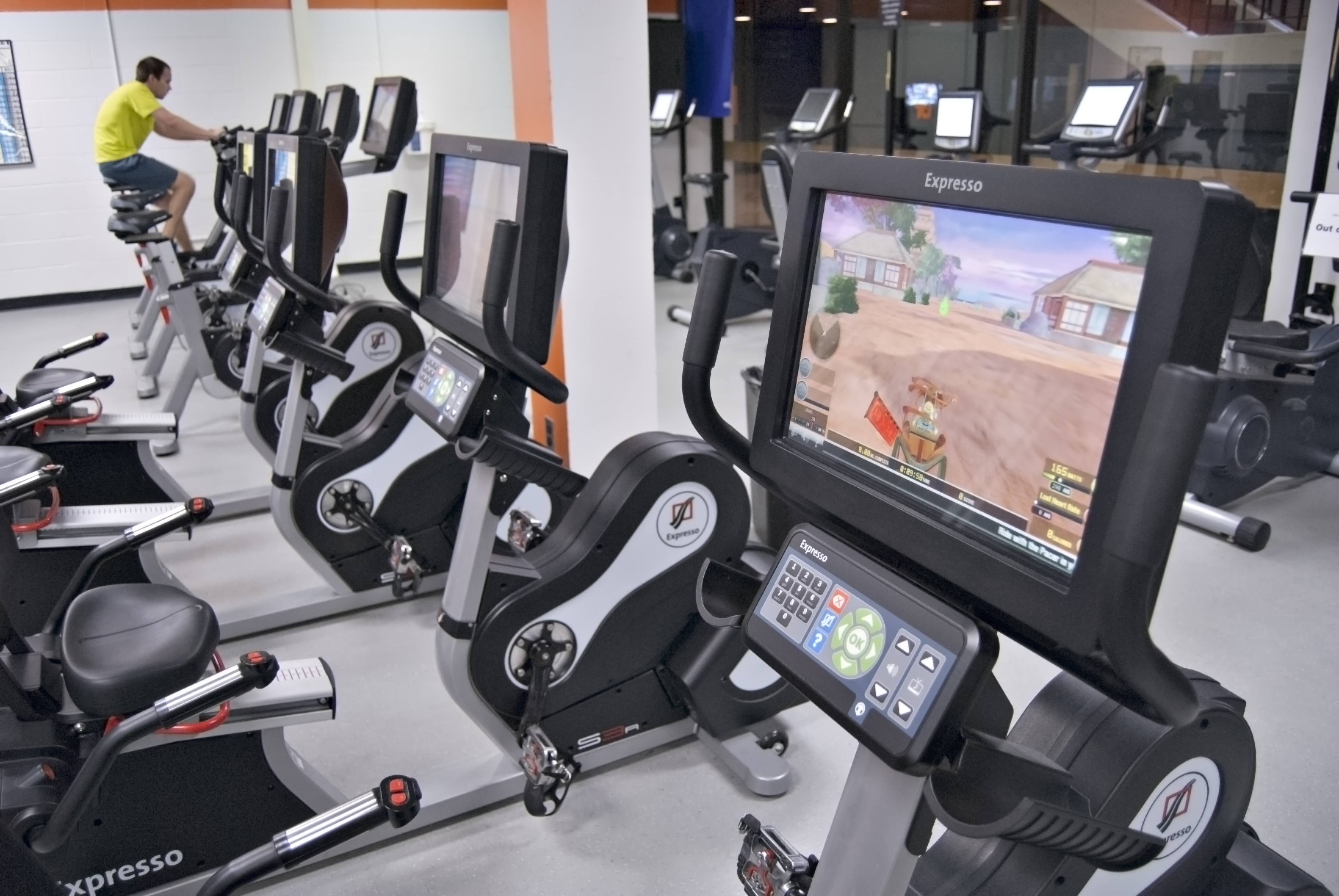 treadmills at fitness center