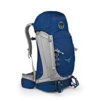 blue and grey Osprey Kestrel backpack