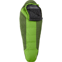 Dark and light green Mountain Hardware Lamina sleeping bag
