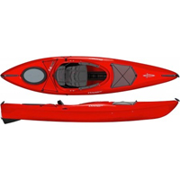 Red Dagger Axis kayak, side and top view