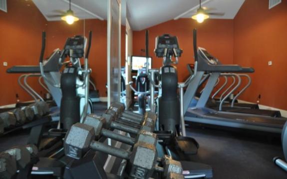 An exercise room at the housing.