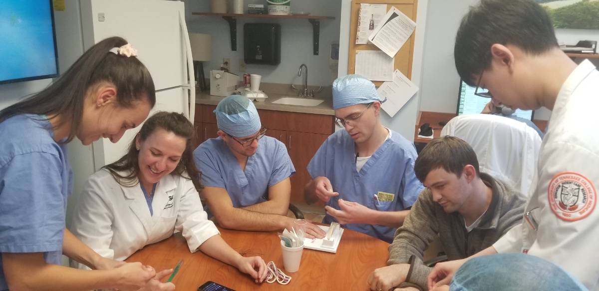 Surgery Clerkship Students with Dr. Victoria Miles, Surgery Resident Liaison