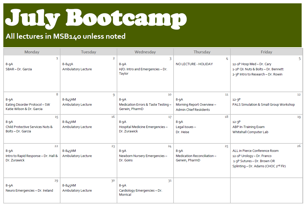 sample bootcamp