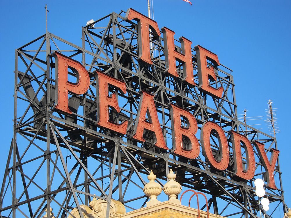Peabody Hotel sign.