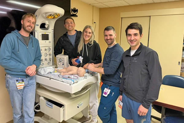 Group of residents in a clinical setting