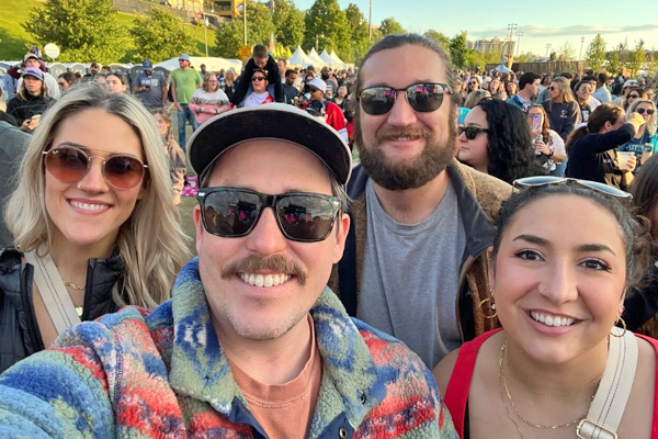 Residents at an outside music festival