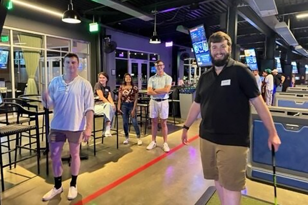 Resident inside at Top Golf