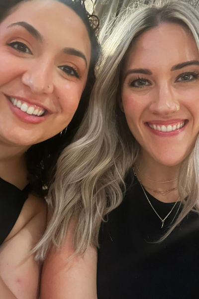 Selfie closeup of two female residents