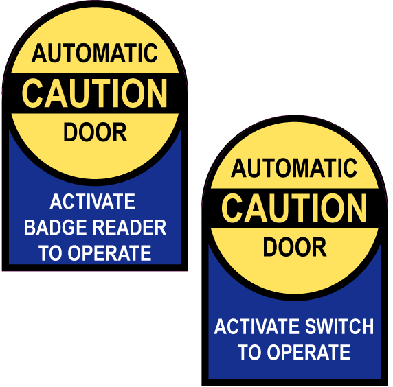 Example automatic door decals.