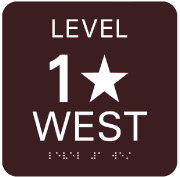 Example of braille panel for stairwell landing