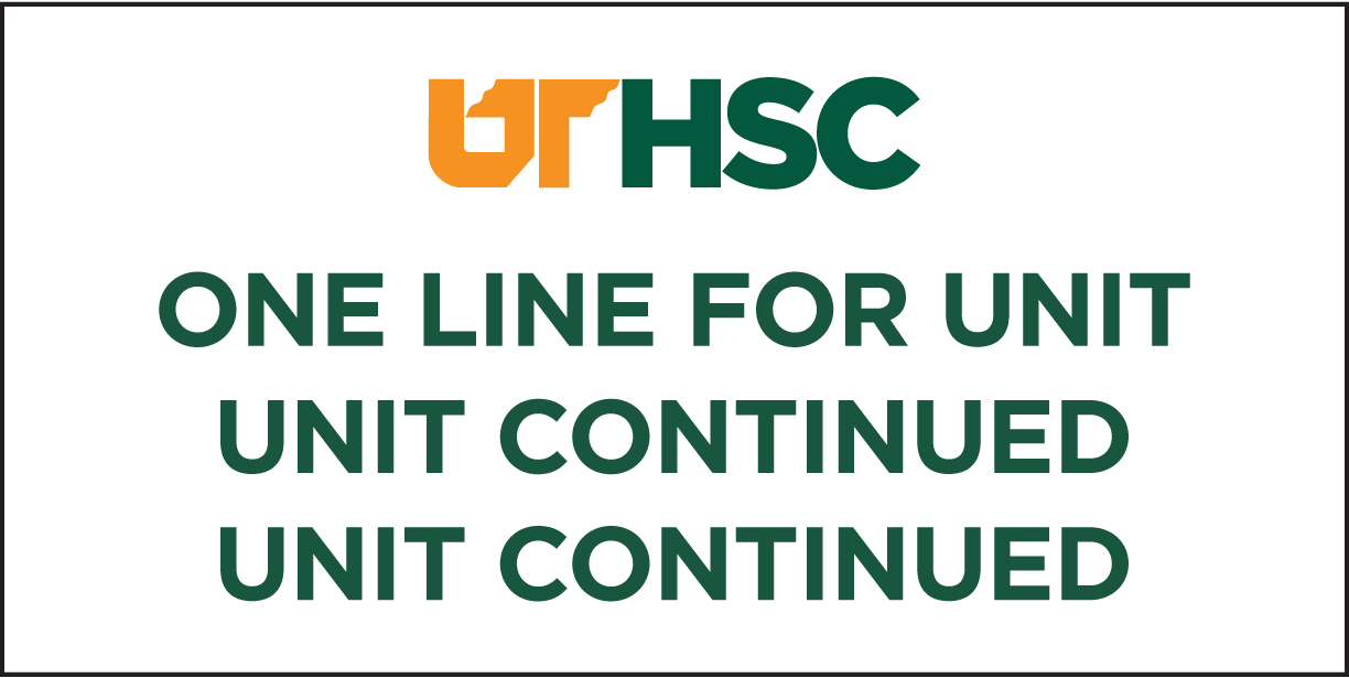 Example of a Department / Conference Room Sign with a three lines for unit.