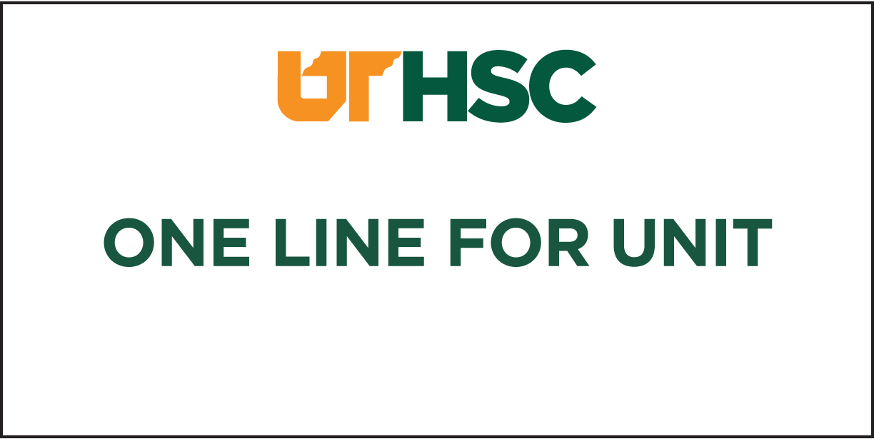 Example of a Department / Conference Room Sign with a single line for unit.