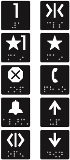 Example of buttons found in elevator