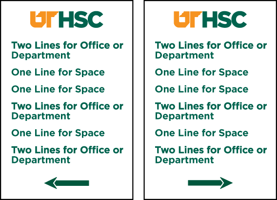 Example of a double multiple space directional panels that needed two signs worth.