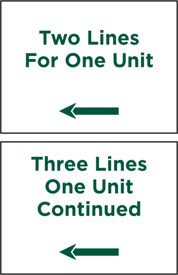 Example of a secondary directional panel for one space is being addressed.