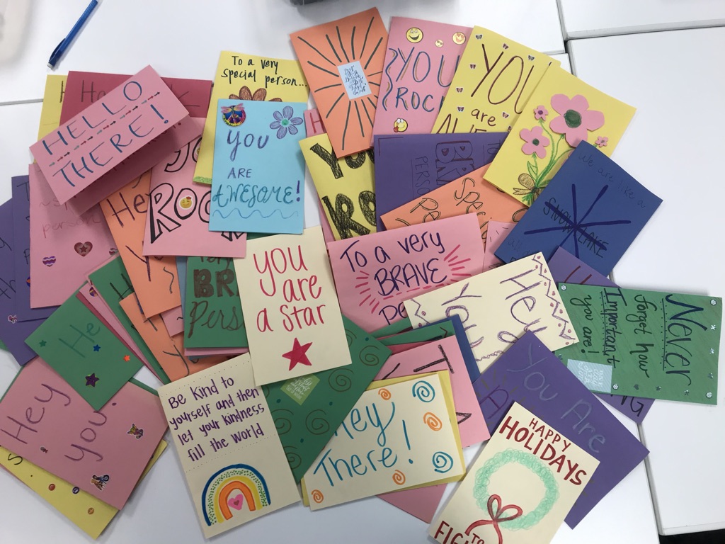 handwritten colorful cards