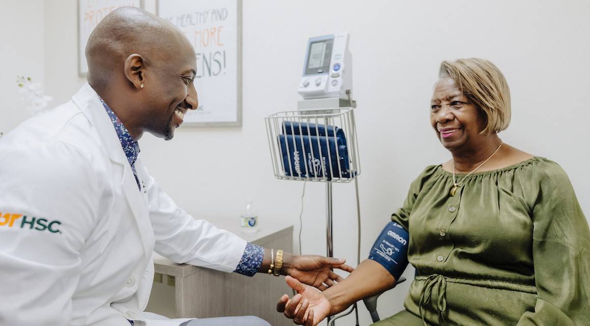 Doctor measuring a patient's blood pressure