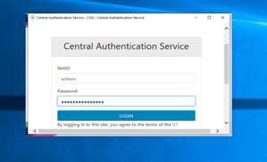 CAS login screen