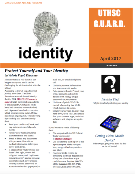 cover of the Apr 2017 Guard newsletter