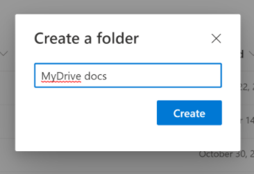 Create a Folder window