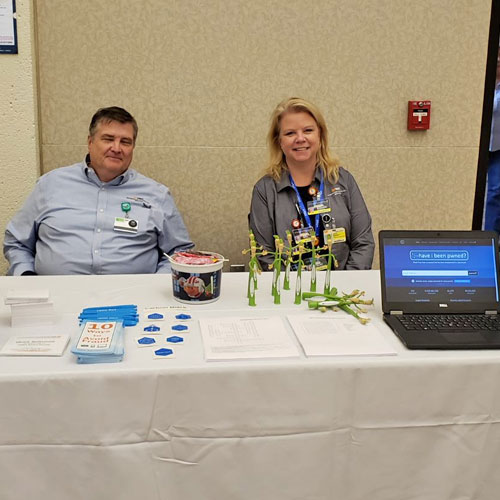 Security team at the vendor table