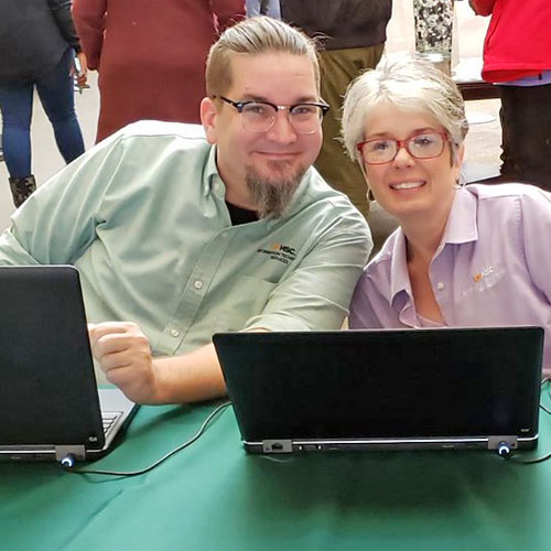 ITS members at the scanning table