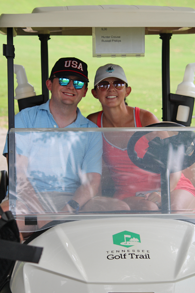 Residents riding in a golf course