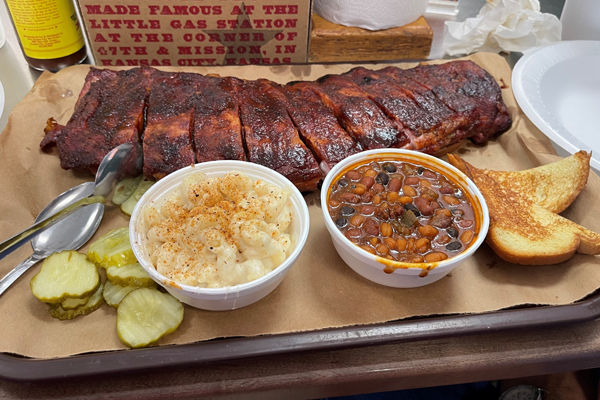 Plate of KC barbecue and sides