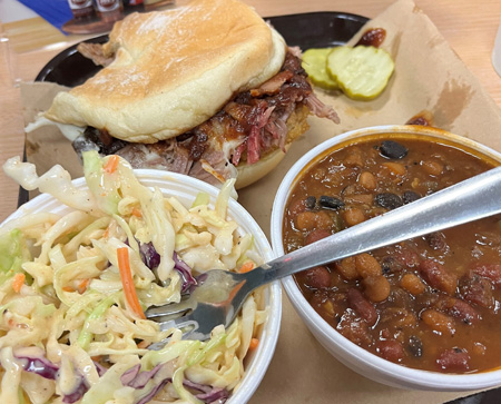 Kansas City barbecue, slaw, and beans