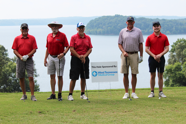 Male residents on a golf course