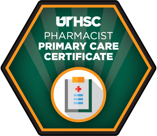 UTHSC Pharmacist Primary Care Certificate badge