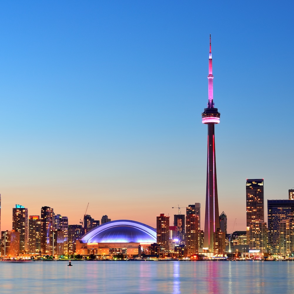 Toronto skyline.