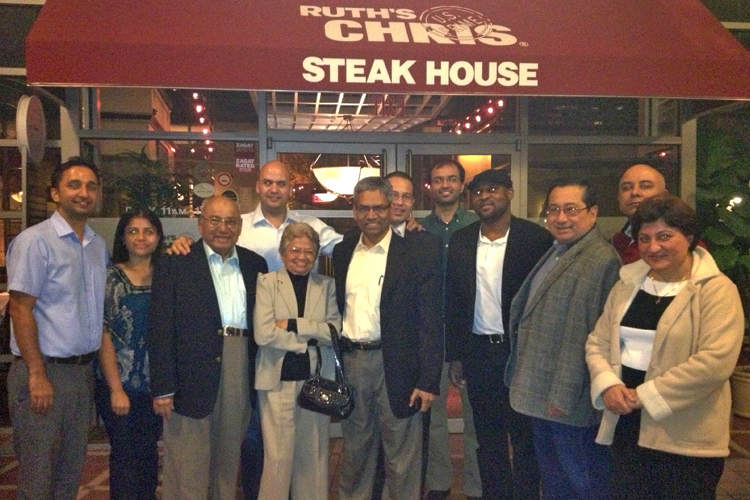 Fellows and faculty outside Ruth's Chris Steak House