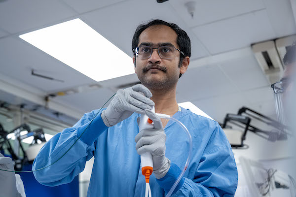 Fellow Dr. Mukherjee in a clinical training setting