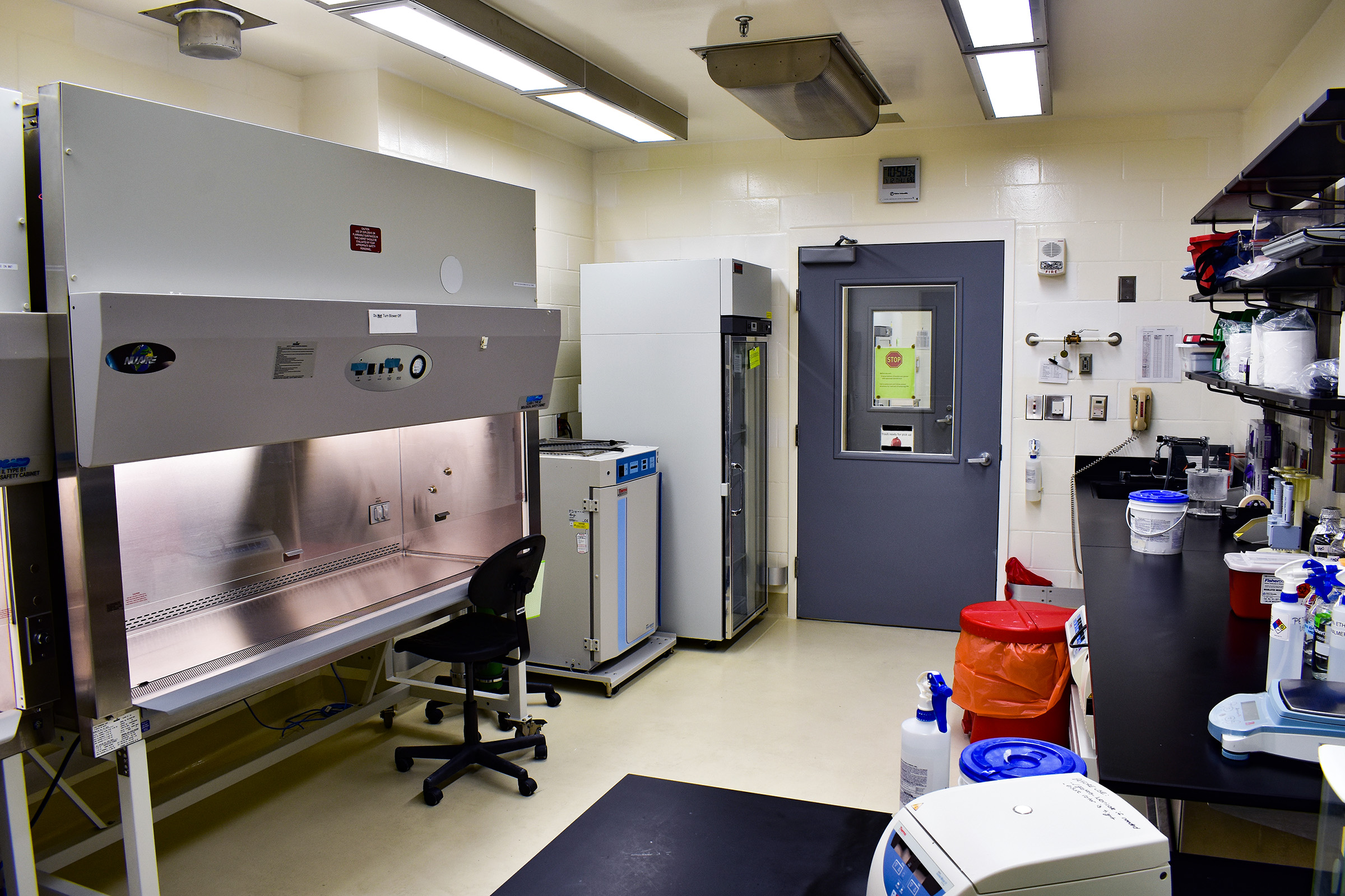 a wide shot of a lab room