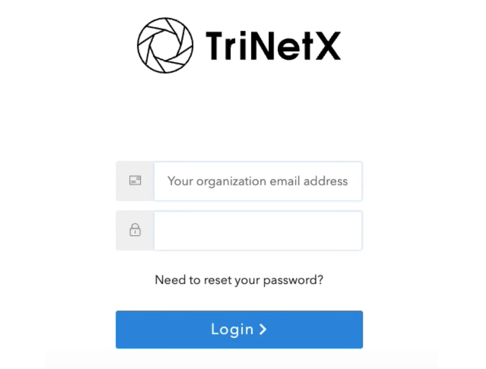 trinetx login screen