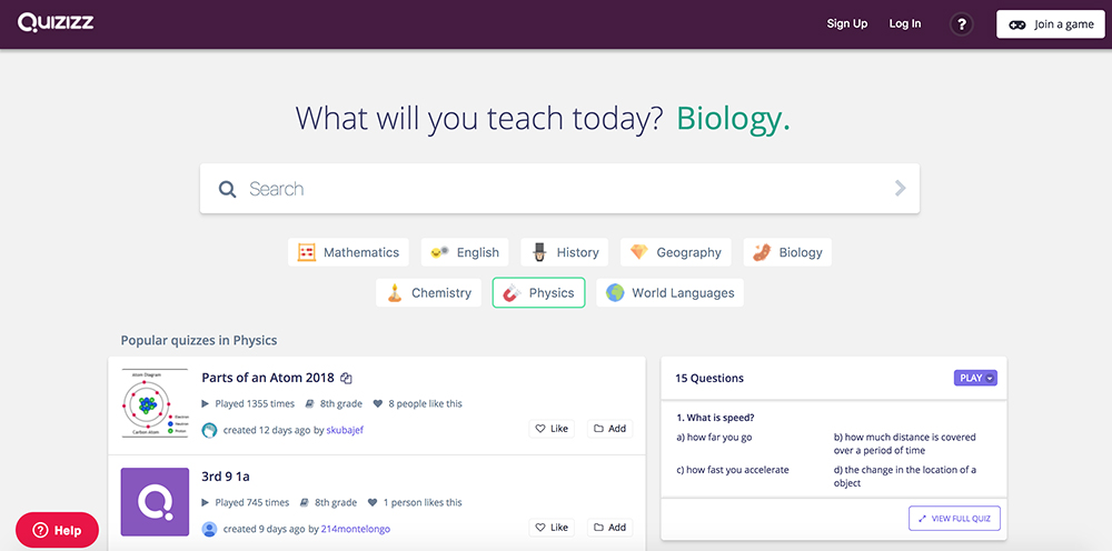 Quizizz” Is A Great Game-Playing & Game-Creating Site For Classes!